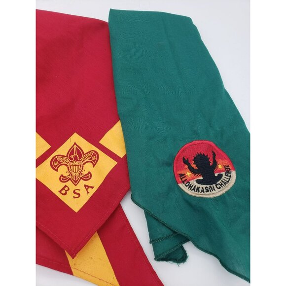 Vintage Boy Scouts Of America Neckerchiefs, Lot Of 4, Embroidered, Allohakasin - Picture 6 of 6